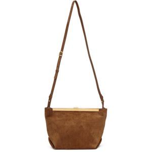 Khaite - Augusta Envelope Pleat suede shoulder bag - gold hardware